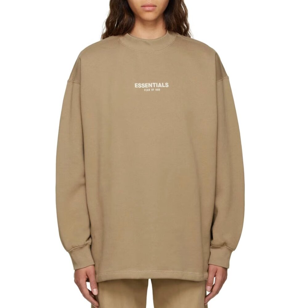Fear of God ESSENTIALS Tan Cotton Sweatshirt Small in Oak